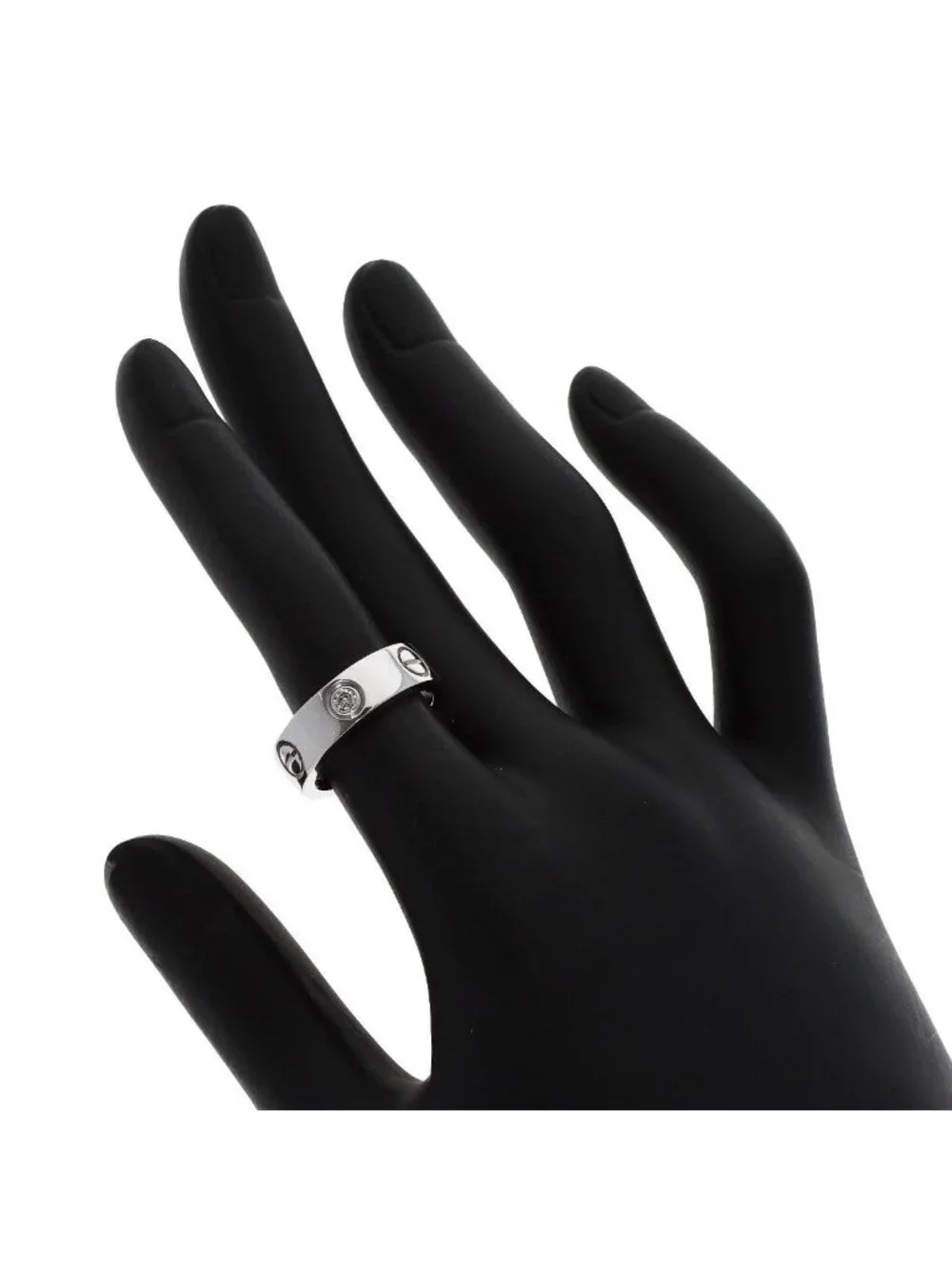 Cartier Love Ring Half Diamond 49 18k White Gold